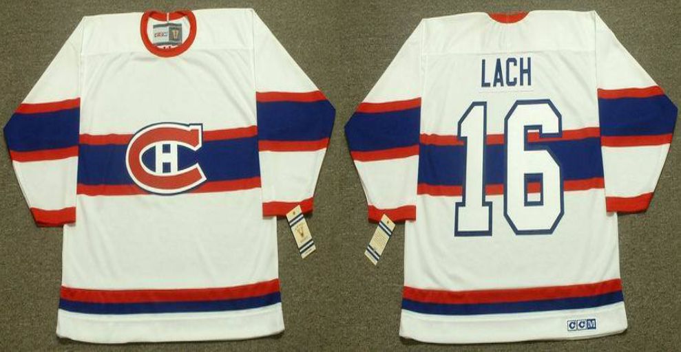 2019 Men Montreal Canadiens 16 Lach White CCM NHL jerseys